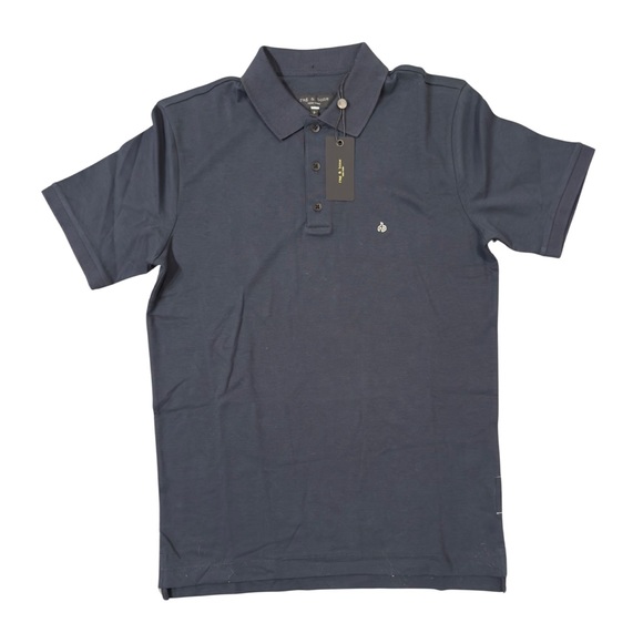 Rag & Bone Interlock Slim Fit Performance Polo in Salute Navy - Picture 7 of 7